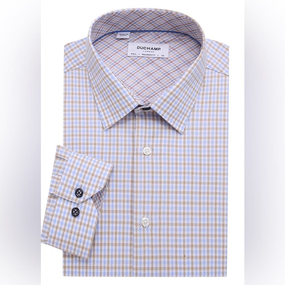 NWOT DUCHAMP LONDON BASKETWEAVE DRESS SHIRT Size 15